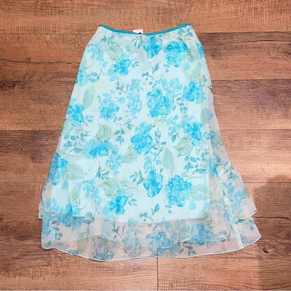 Floral Blue Skirt - Picture 2 of 6